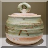 K30. Studio pottery coverd dish.